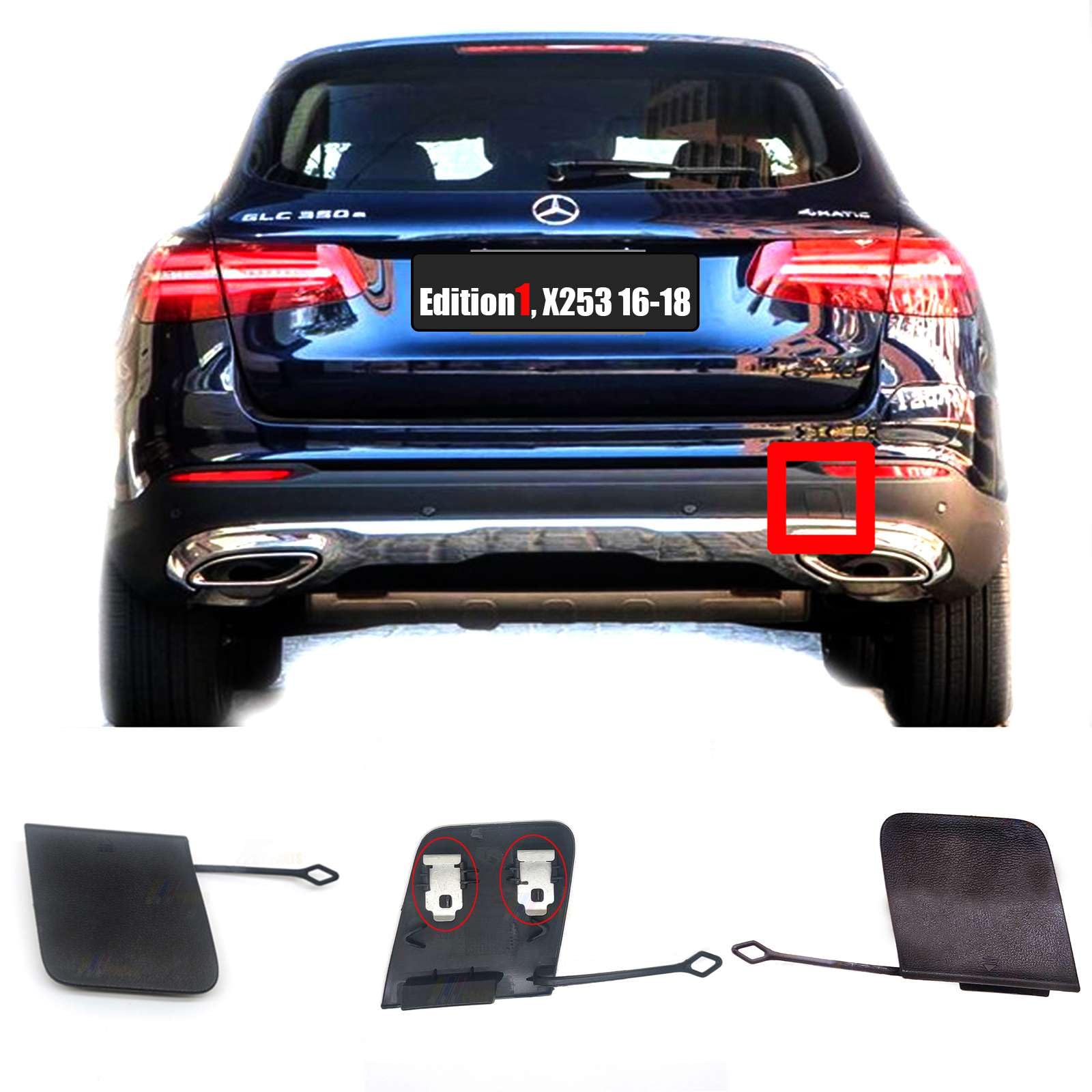 Amazon.com: Trimla Rear Tow Cover Fit 16-18 Mercedes Benz GLC X253